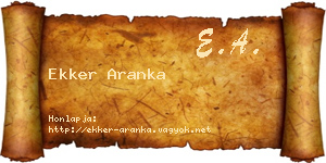Ekker Aranka névjegykártya